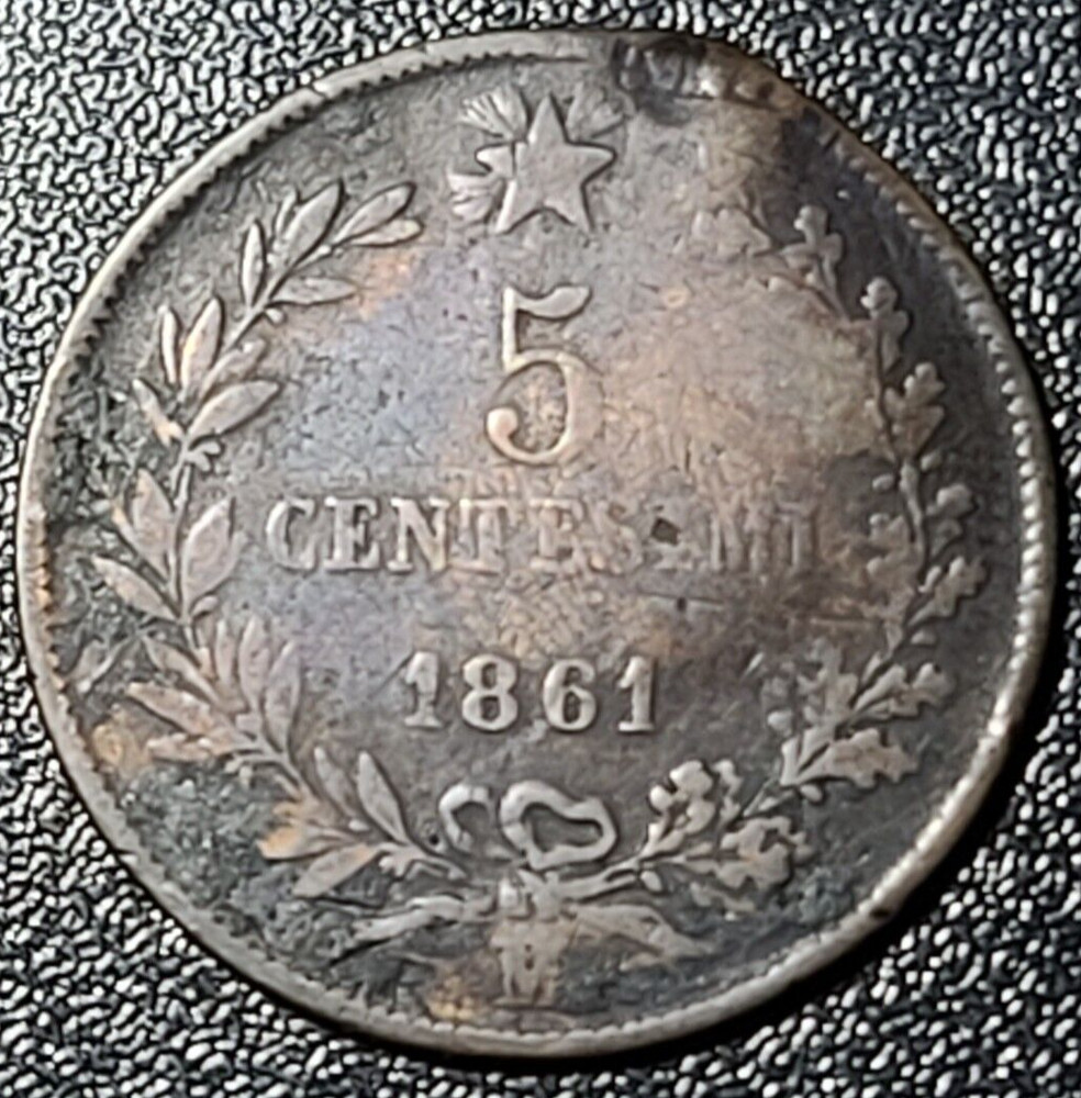 1861 ITALY 5 CENTESIMI - DAMAGE BKD10