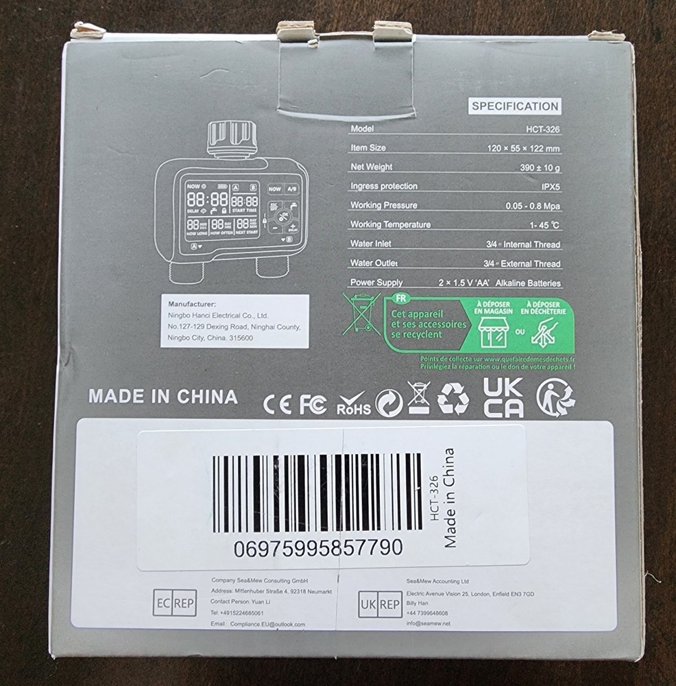 Digital Water Timer 2-Outlet. New