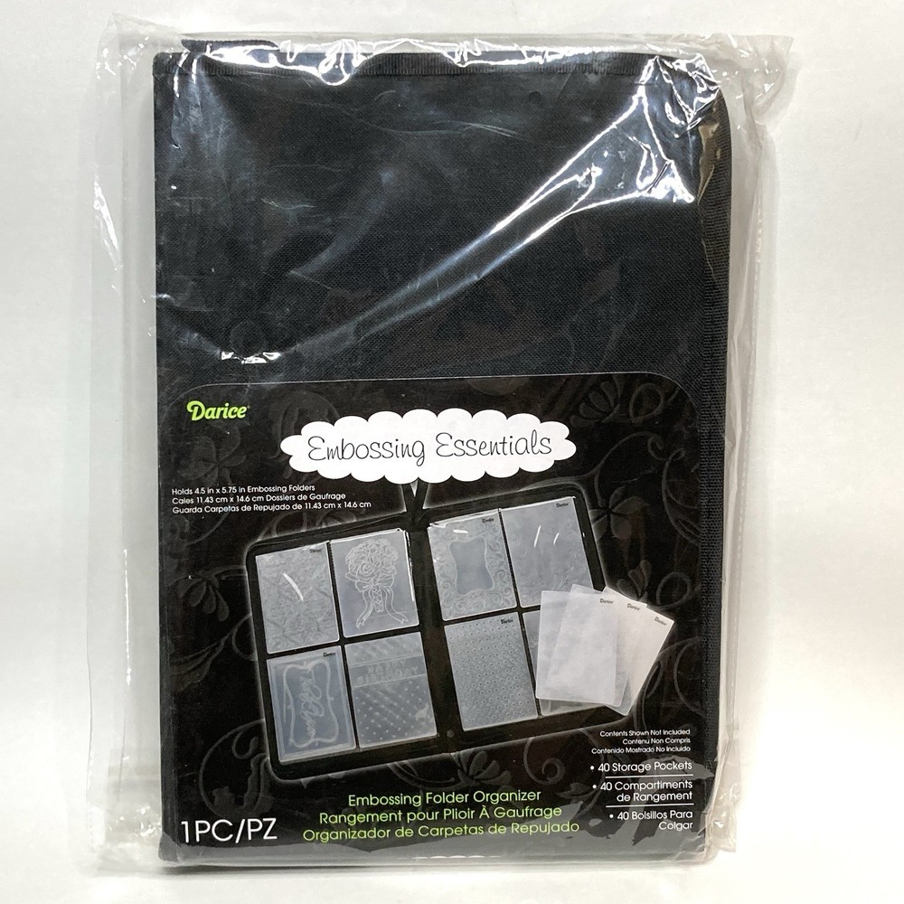 Darice Embossing Essentials Canvas Embossing Folder Organizer 40 Storage Pockets