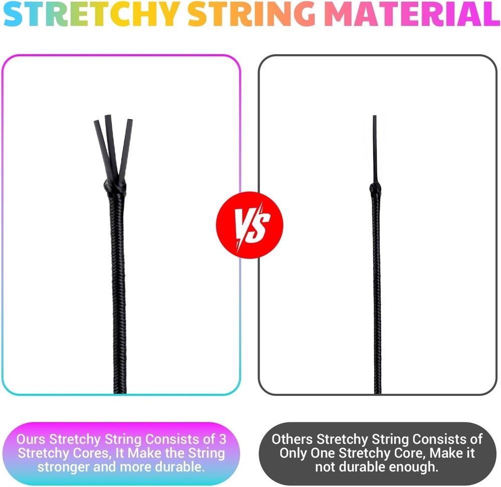 Stretchy Bracelet String Kit with Scissors & Beading Needle, 4 Rolls Elastic