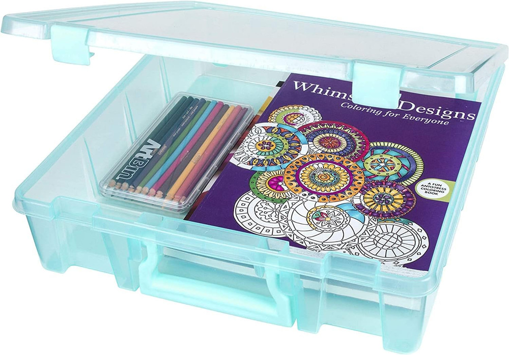 Craft Organizer Box  Super Satchel 1 Compartment Storage Case Aqua 1 Pack