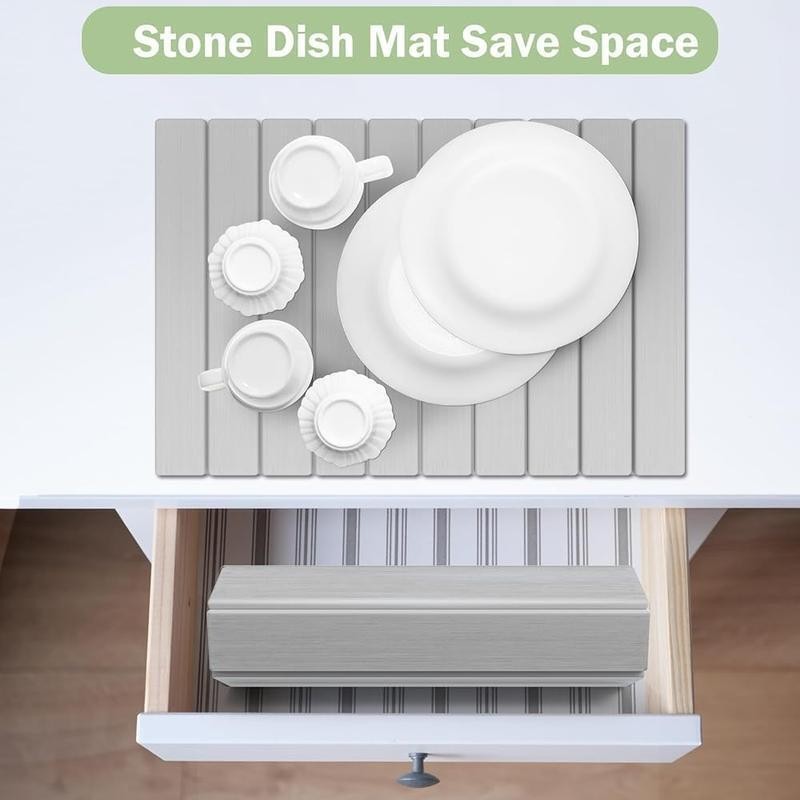 Stone Drying Mat Diatomaceous Earth Fast Drying Space Saving Kitchen Accessory