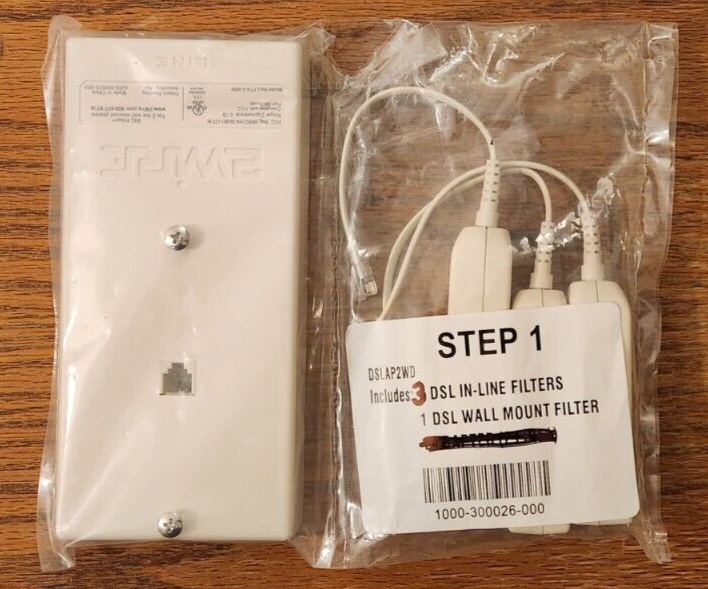 2WIRE DSLAP2WD DSL filter kit with wall mount - 3 in-line Filters