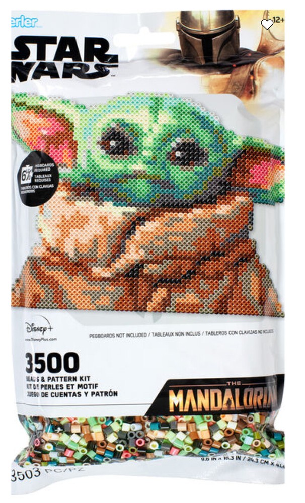 Perler 3,500 Fuse Beads & Full Size Pattern Kit Includes Tweezers Ironing Paper