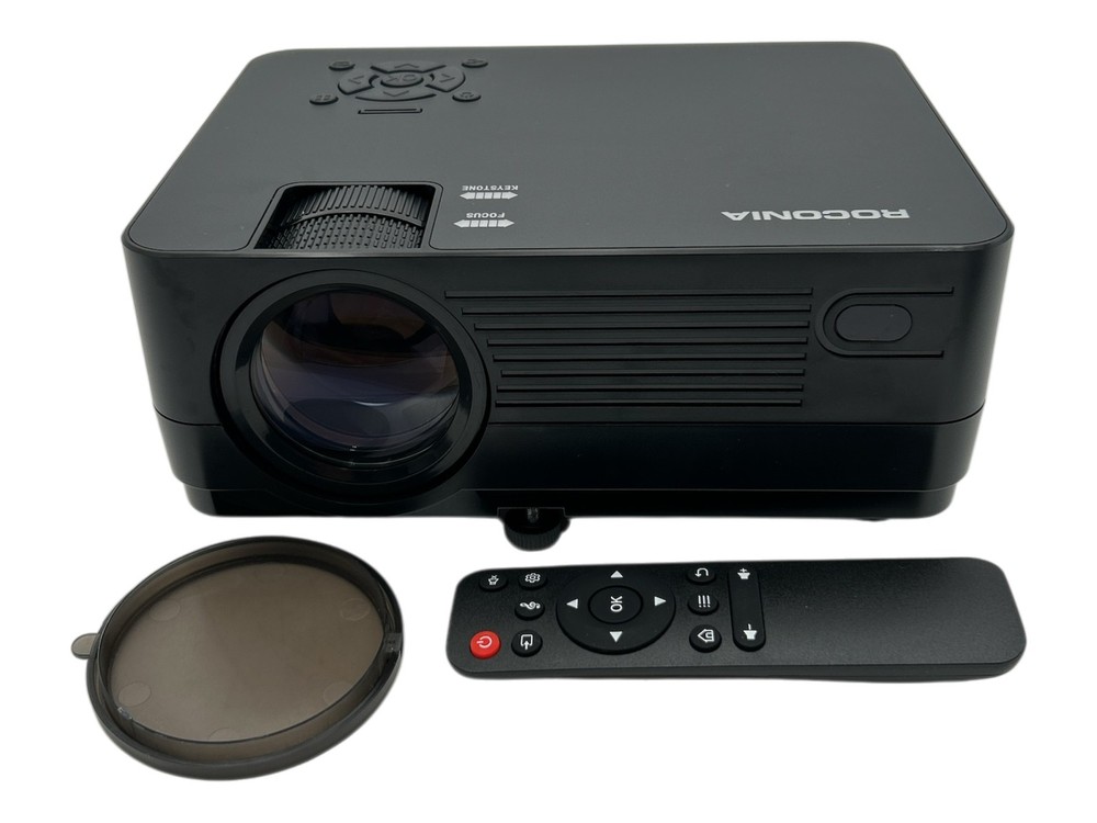Roconia 1080P WiFi Bluetooth Projector Black