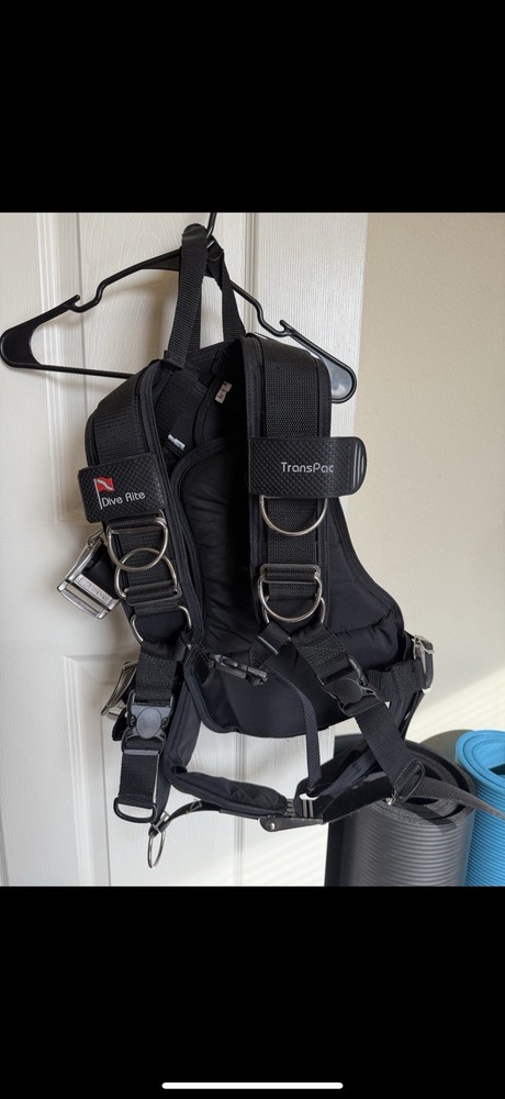 Dive Rite TransPac  Scuba Harness Black Model TransPac L/XL