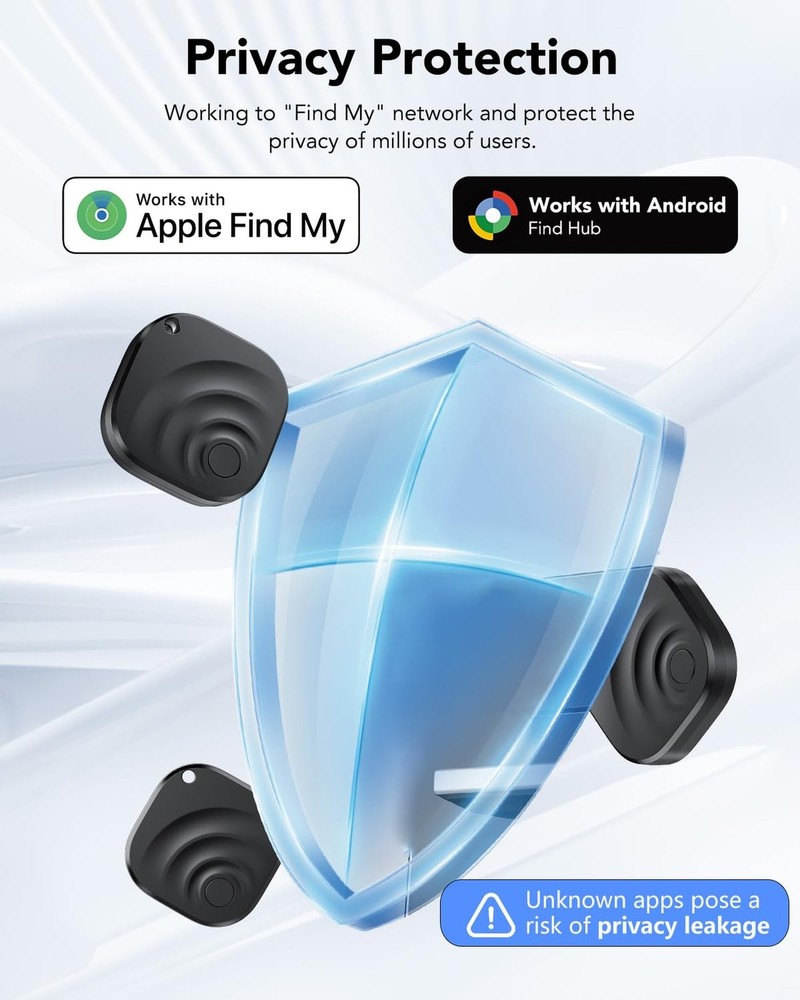 4 Pack Dual System Tracker for iOS and Android Bluetooth Tracker Smart Tags C...