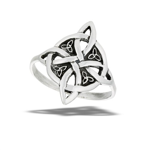 Sterling Silver Celtic Ring With Triquetras