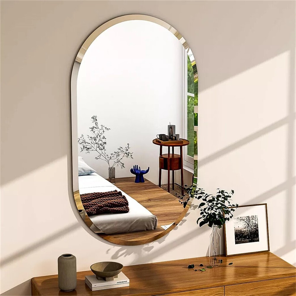Multi-Shape Frameless Bathroom Mirror Prism Bevelled Vanity Mirror for Over Sink
