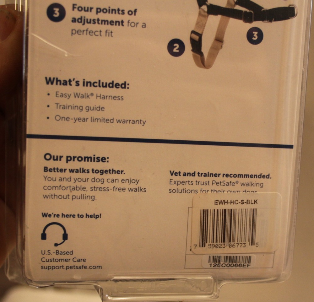 PetSafe Easy Walk No Pull Dog Harness Adjustable Small New Black/ Tan