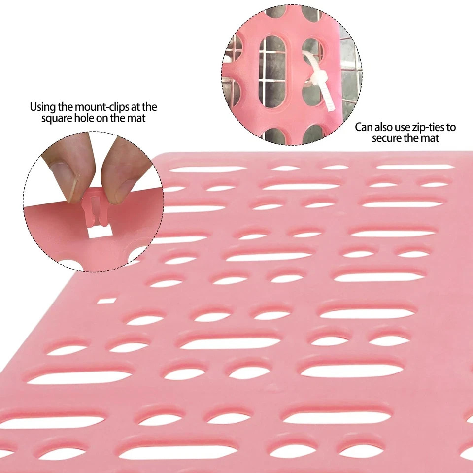 18 Pack Plastic Rabbit Cage Mat, Bunny Resting Mats for Cage with Snap Joint,...