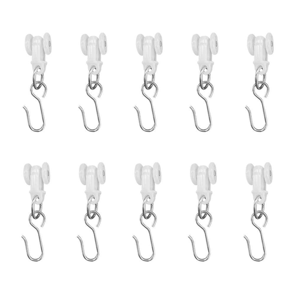 Roller Hooks For Ceiling Curtain Tracks Heavy Duty Glider Hooks 10 PCS