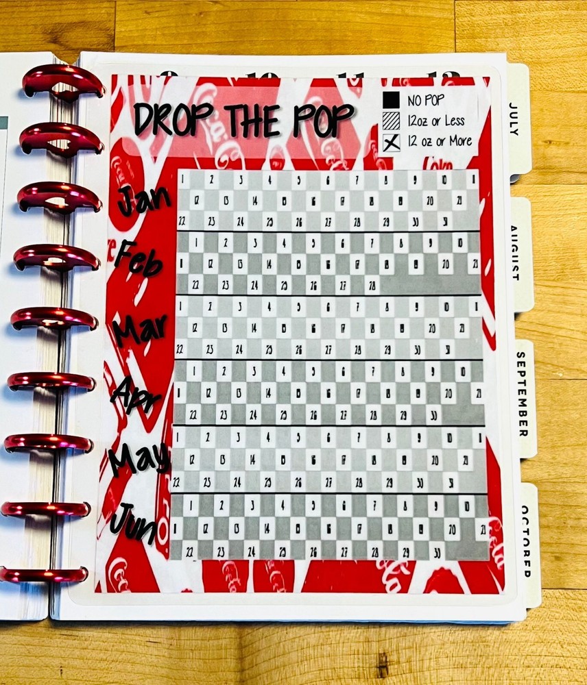 Drop the Pop (Soda Drinking) Dashboard 4 use with Classic Happy Planner~