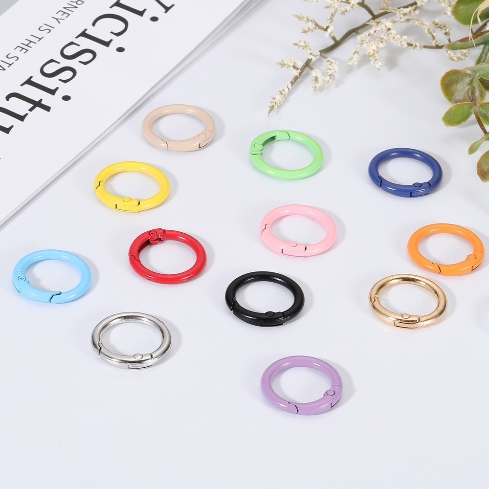 1Set Round Spring O Rings, Trigger Spring Snap Clip, Orange and 3 Colors