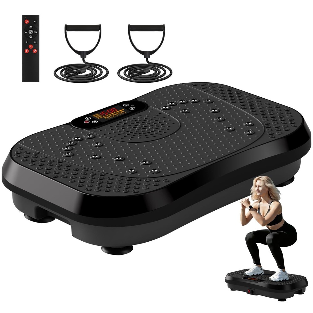 SoftGym Vibration Plate Exercise Machine for Lymphatic Drainage,Power Black