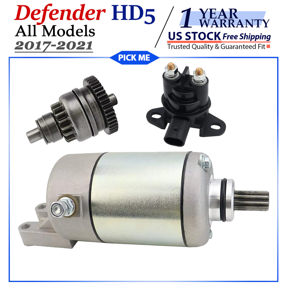 Starter Motor for Can-Am Defender HD5 All Models 2017-2021  With Bendix & Relay