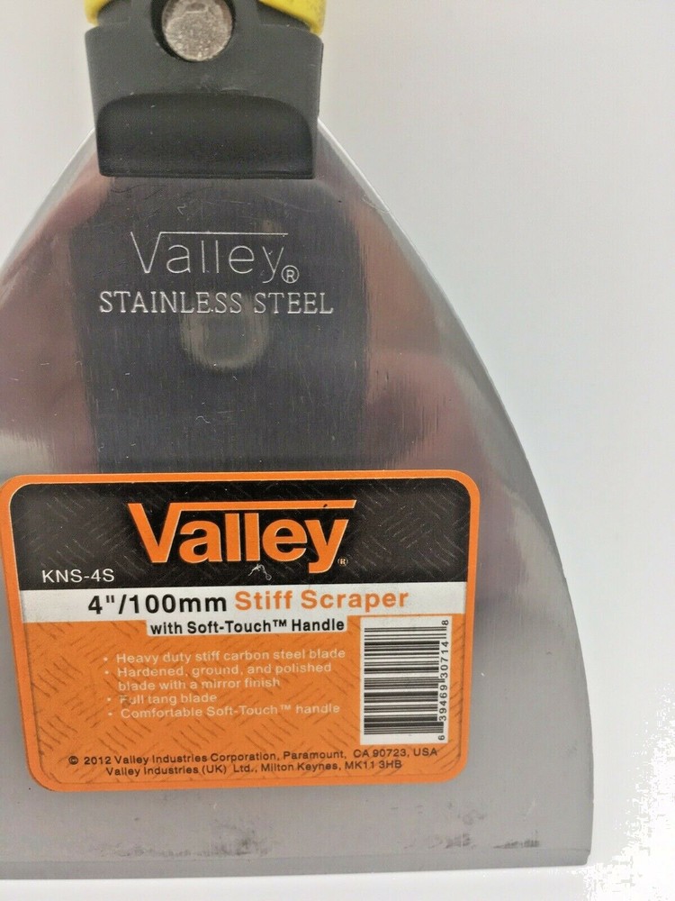 4” Stiff Scraper Soft-Touch Plastic Handle Stainless Steel