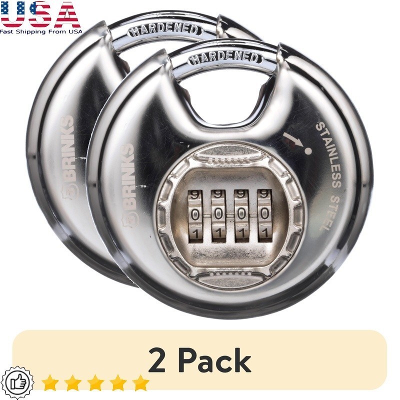 Resettable Discus Padlock 80mm 5500 lbs Cut Resistant Security Lock 4 Dial Combo