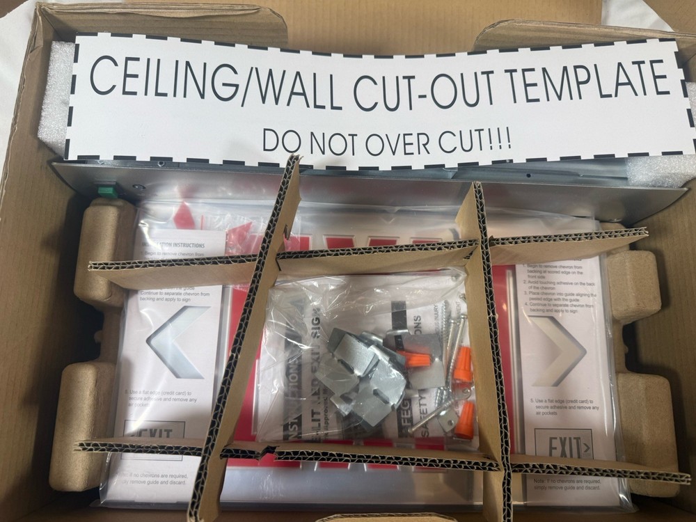 Qllite Recessed Mount Edge - Lit LED EXIT Sign Open Box, Red