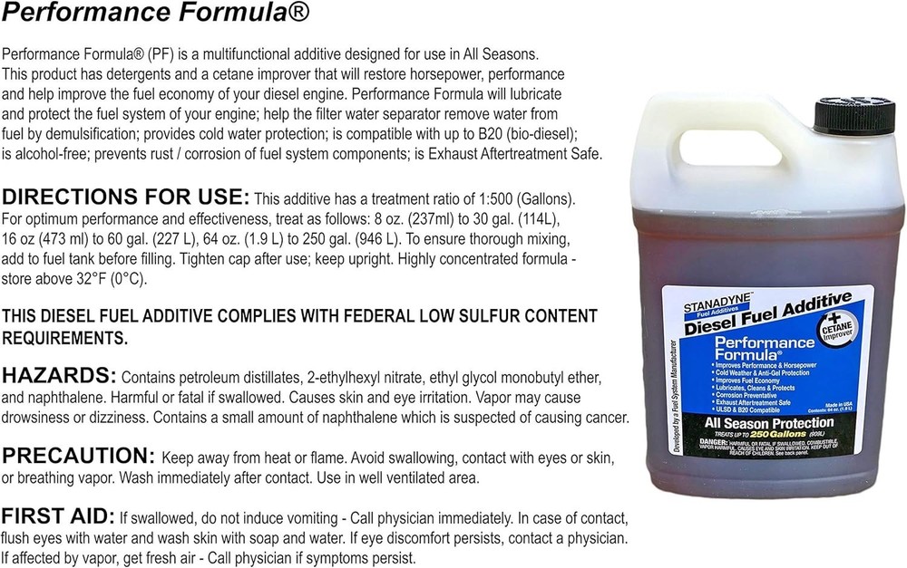 64 Ounce Diesel Fuel Additive for Improved Engine Performance & Efficiency