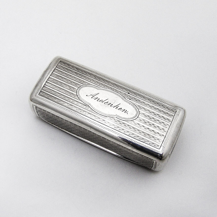 Austrian Engine Turned Snuff Box 813 Standard Silver 1864 Mono