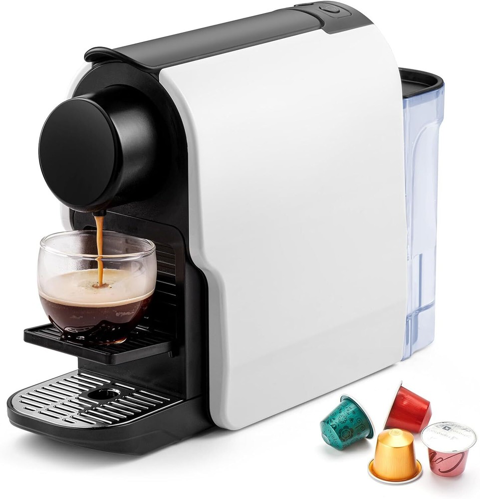 Mini Espresso Machine Compatible for Nespresso Orignial Pods, Capsule White