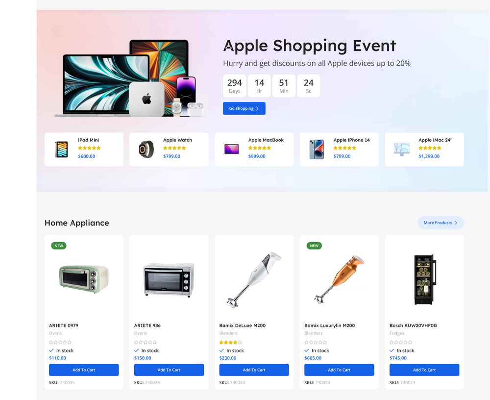 Mega Electronics eCommerce Website Design with Free 5GB VPS Web Hosting