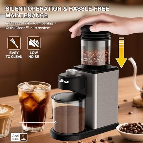 Conical Burr Coffee Grinder, Coffee Bean Grinder with Adjustable Grind Settings
