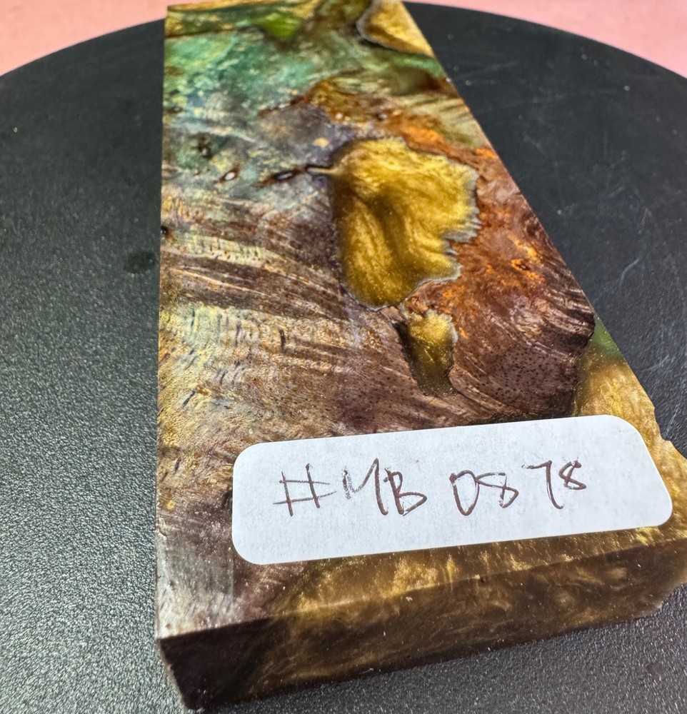 STABILIZED HYBRID MANGO BURL,KNIFE SCALE,HANDLE,PENBLANKS #MANG0878