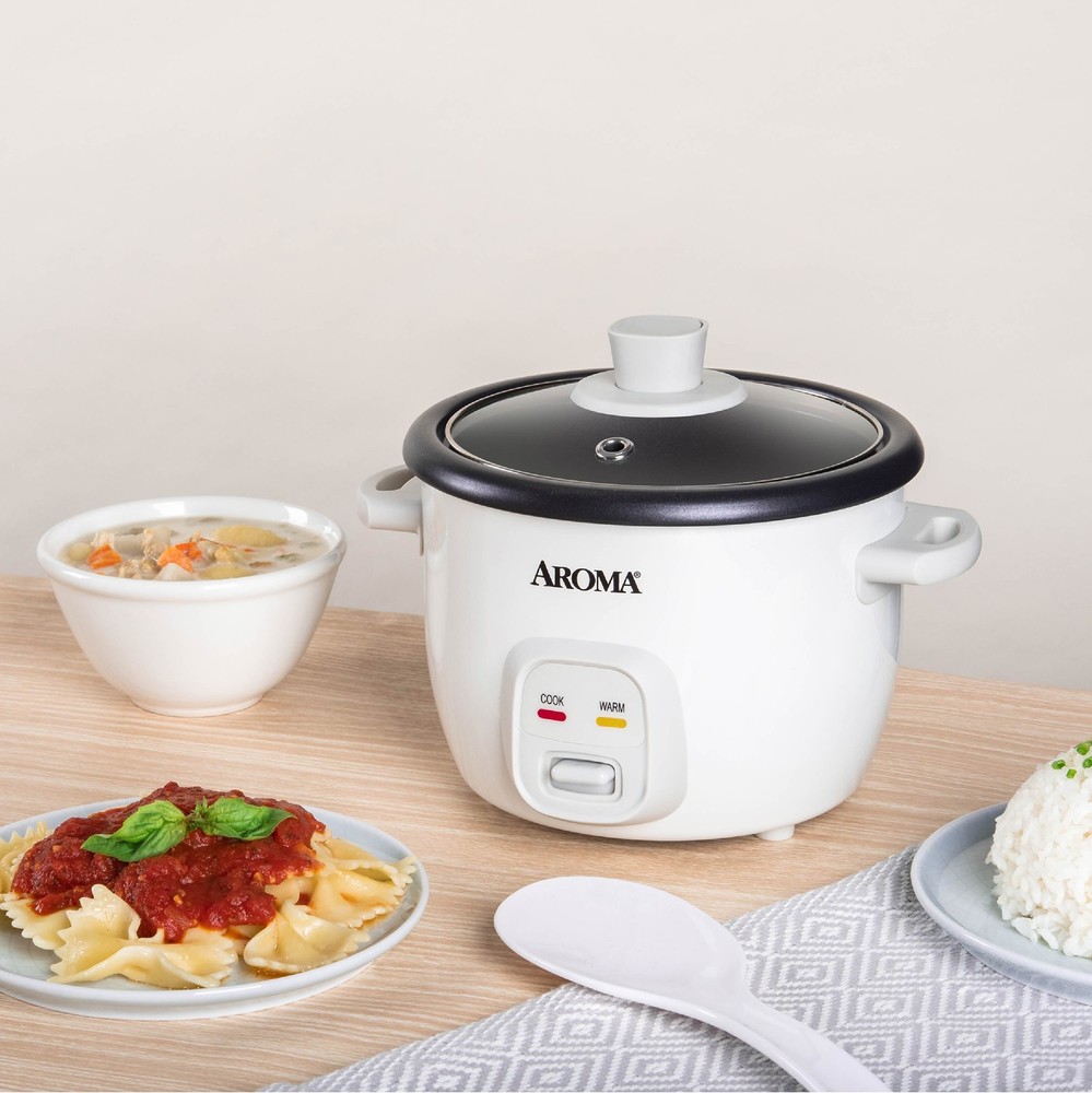 4-Cups Cooked / 1Qt. Rice & Grain Cooker White