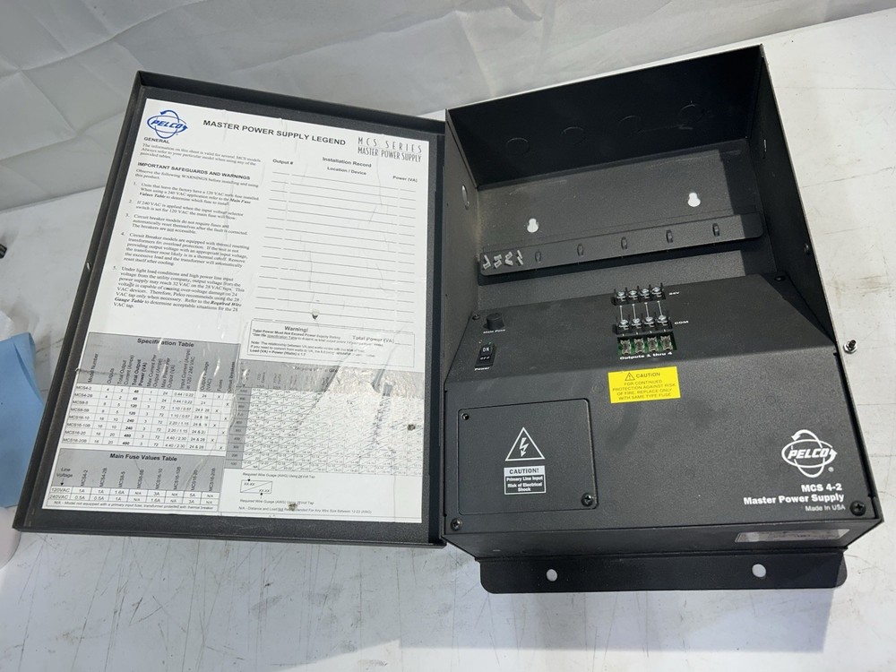 Pelco MCS4-2 Master Power Supply Fire Alarm