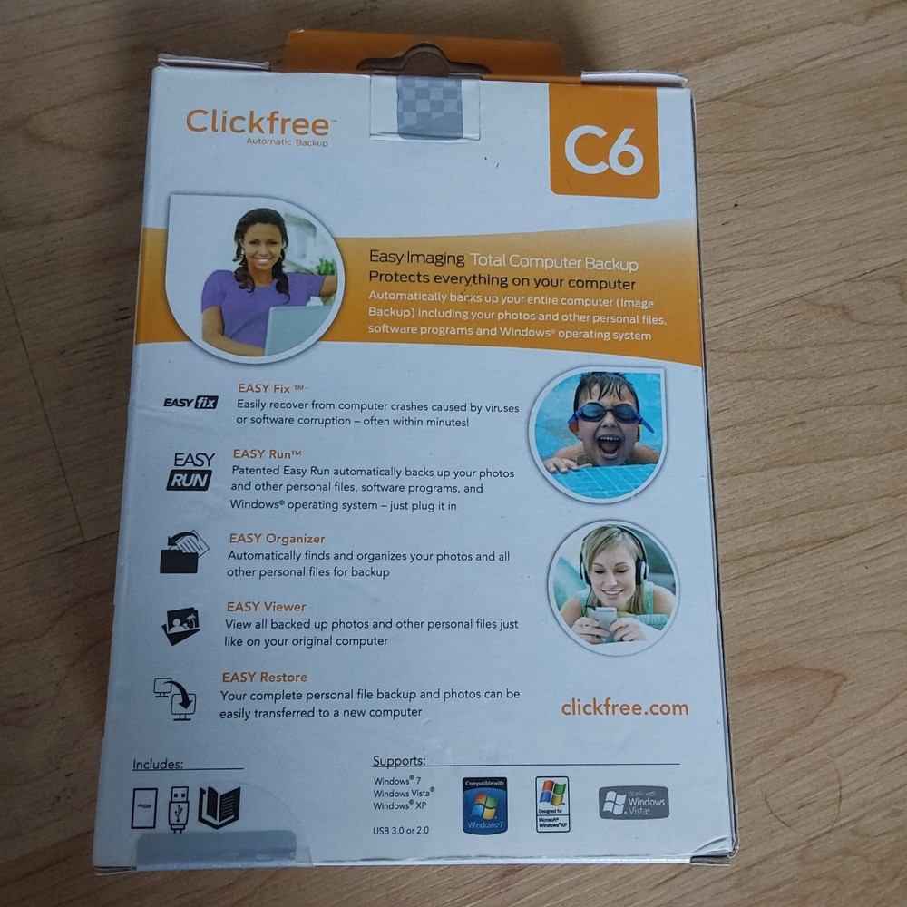 Clickfree Automatic Backup C6 For PC Computer Portable 500GB with Bonus sleeve
