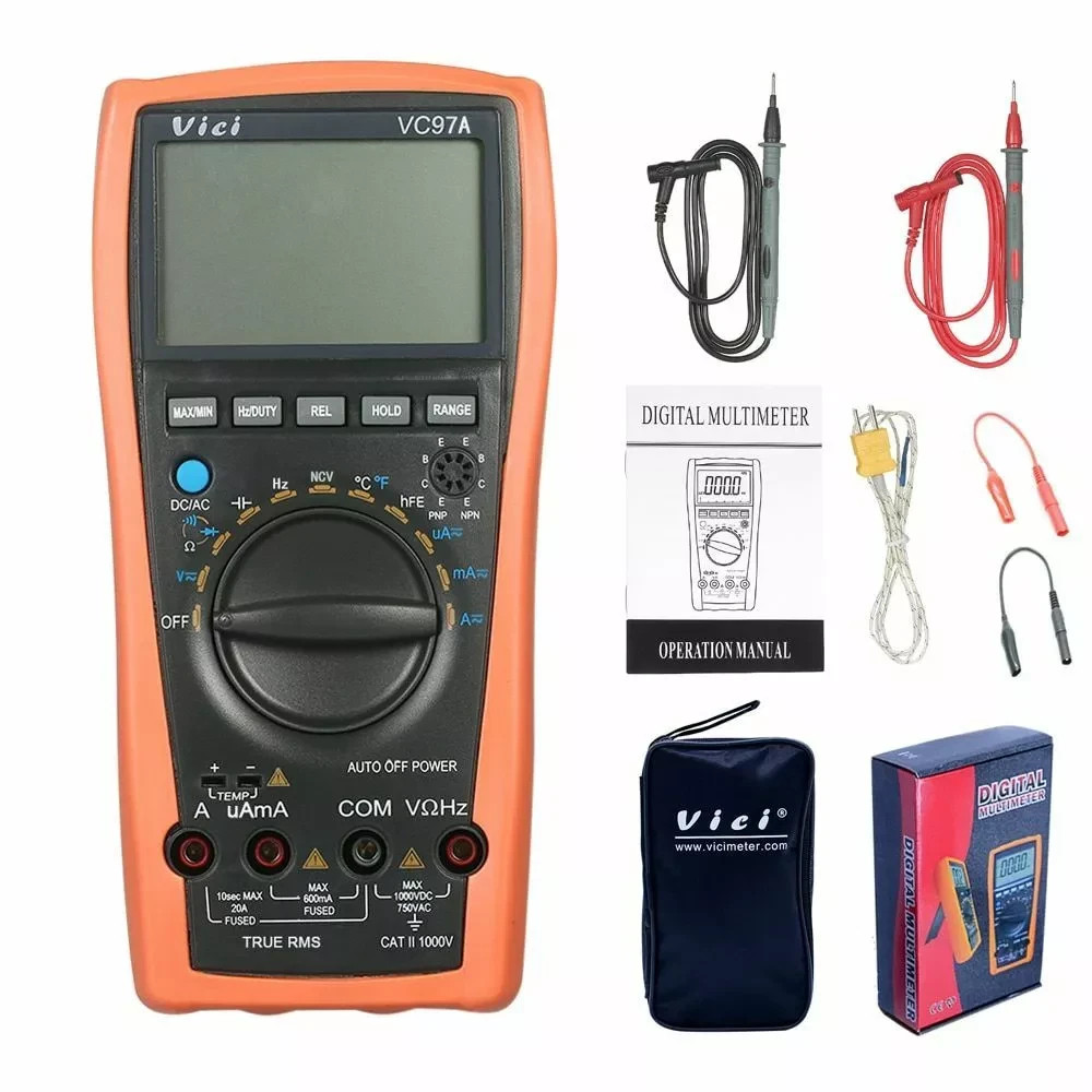 Vici VC97A multimeter 4000 digits, True RMS, NCV Tests,  Data hold, Backlight