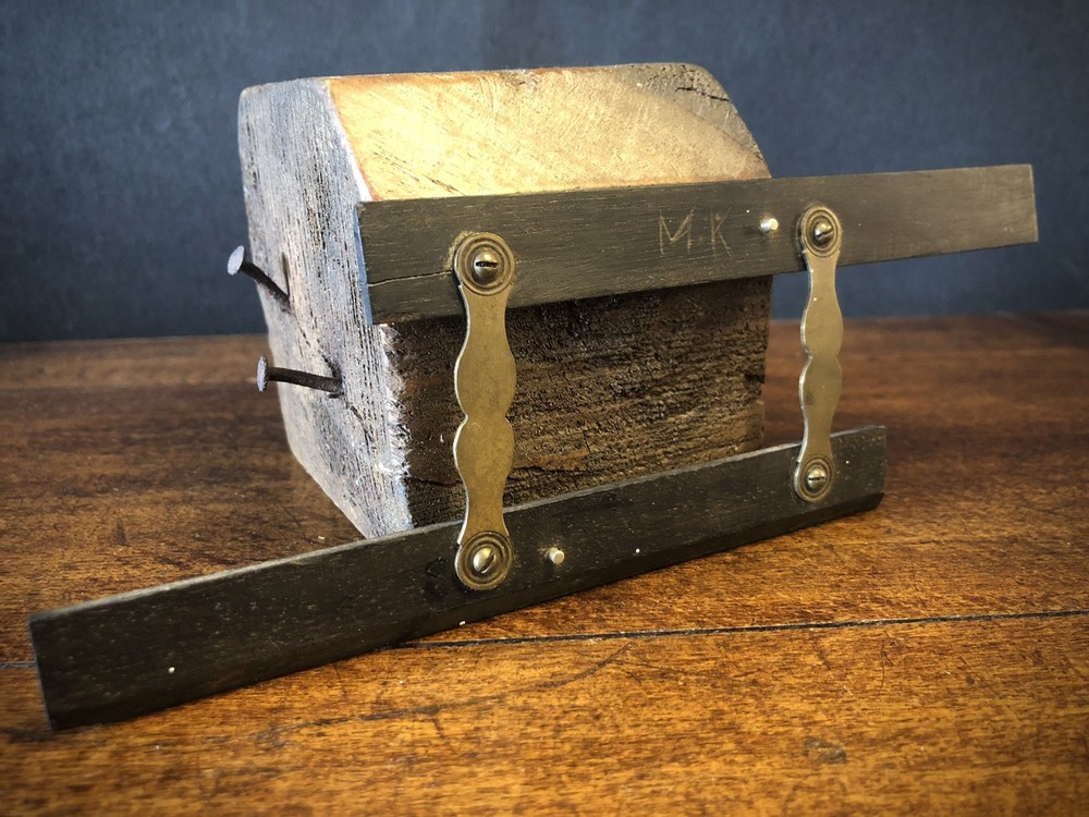 Antique Ebony and Brass Parallel Ruler. M.K