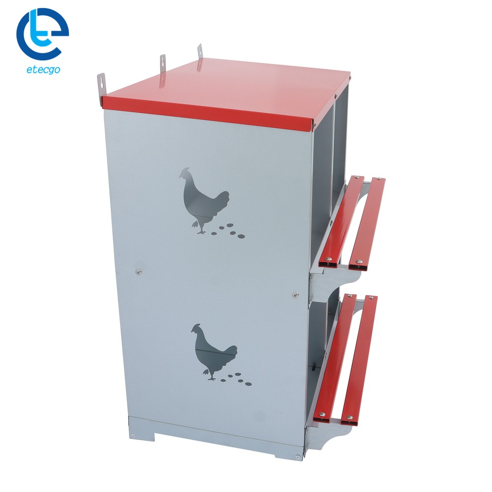 Chicken Nesting Boxes 4 Hole Metal Chicken Egg Laying Box Rollout Egg Collection