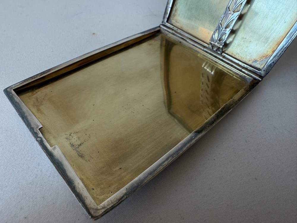 Antique Silver Engraved Cigarette Case 119.83 grams Monogrammed