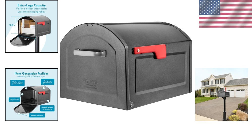 Pewter Centennial Mailbox, Weather-Resistant