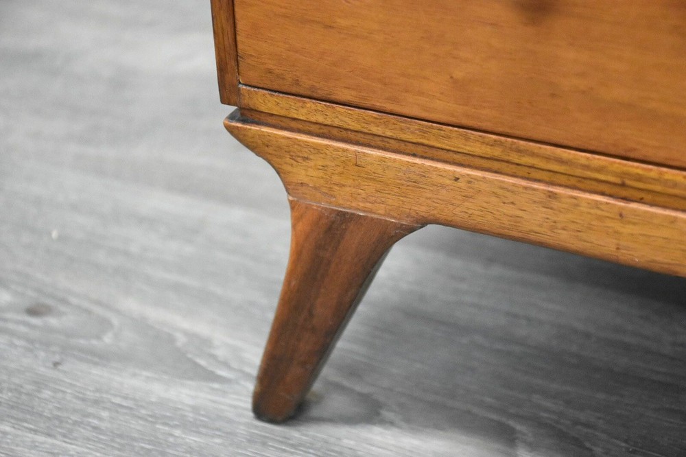 Walnut and Brass Mid Century Credenza