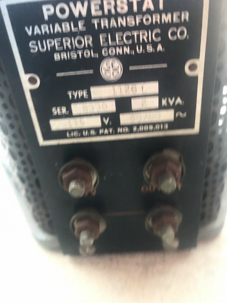 Power Stat Variable Transformer Superior Electric Company