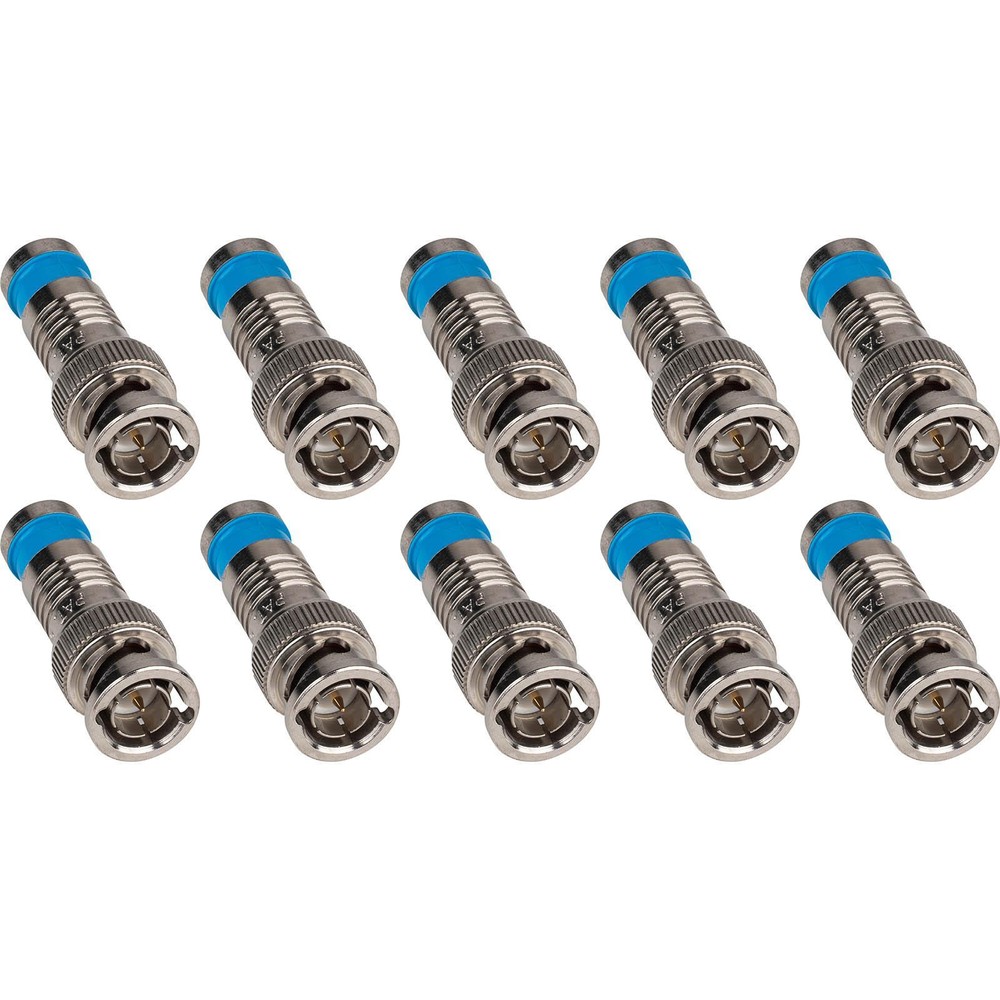 10-Pack BNC RG-6 Quad Compression Connectors