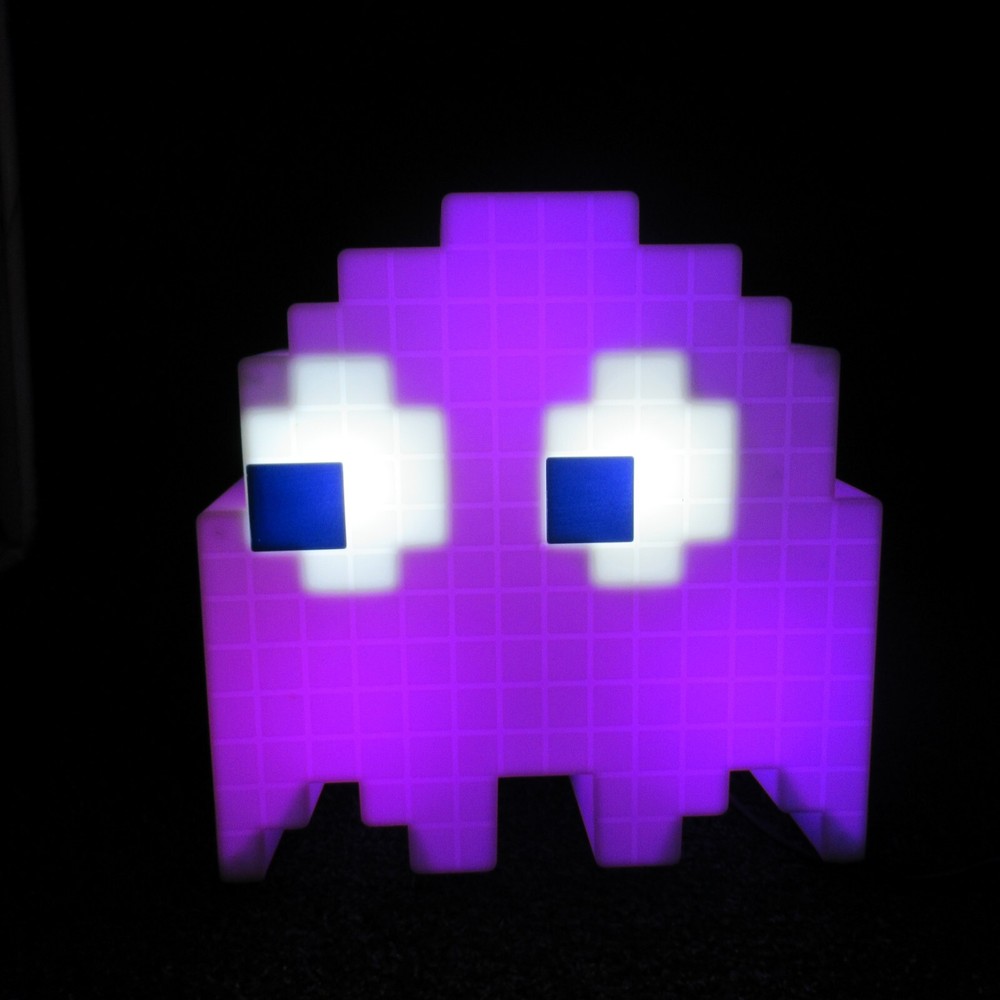 Pac Man White Ghost Color Changing Lights USB Powered Lights React To Sound