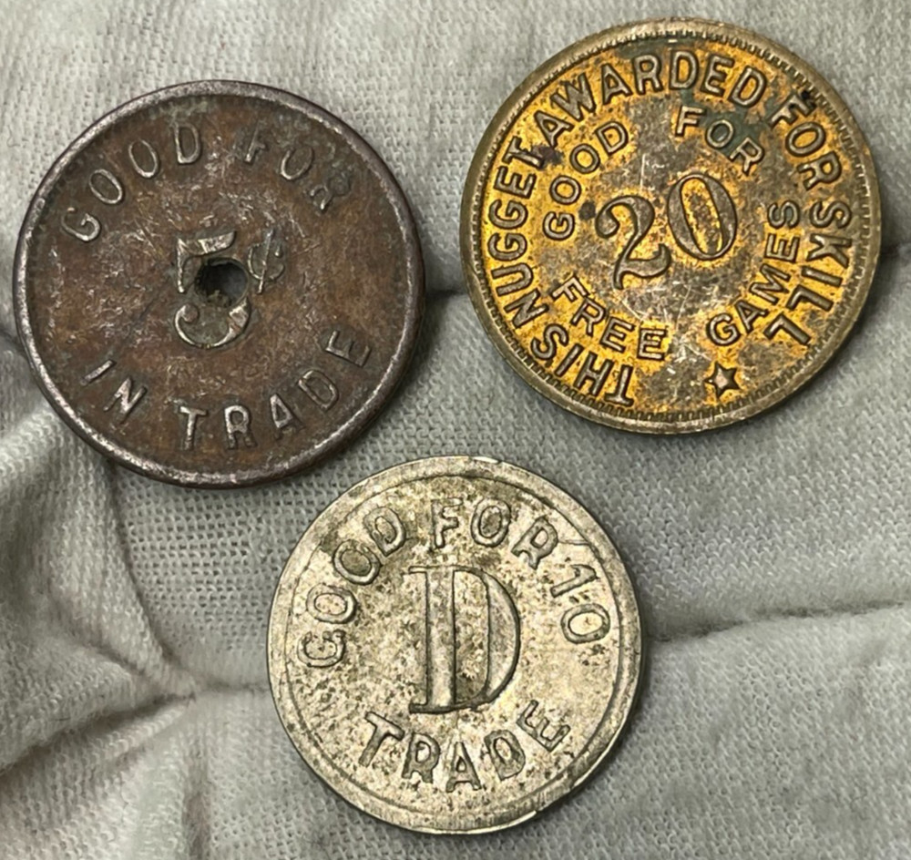 Assorted 3 Token Coins Lot Great Condition High Value