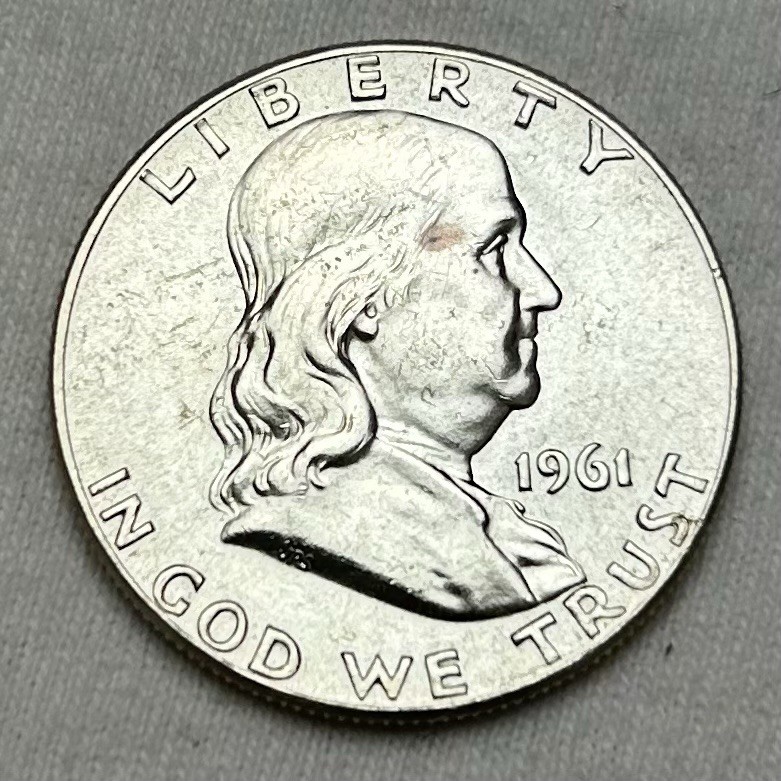 1961 P FRANKLIN HALF DOLLAR 90% SILVER BU