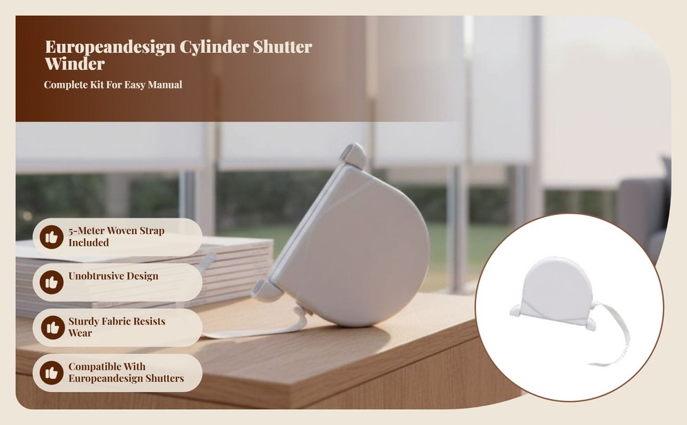 Window Wrap Holder, Roller Shutter Window Winder Box, with 1 Roll 5M Webbing