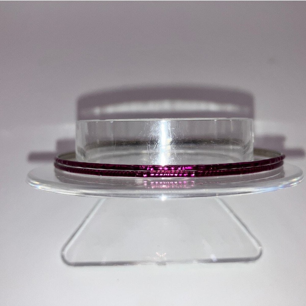 2 Purple Thin Textured 2 5/8" Bangle Bracelets!