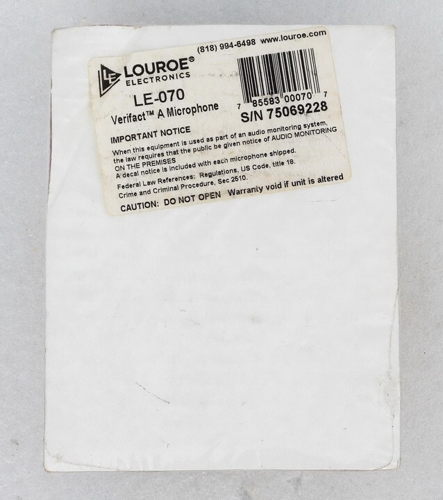 LOUROE ELECTRONICS LE-070 VERIFACT A AUDIO MICROPHONE & CONTROL EQUIPMENT
