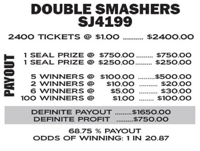 NEW pull tickets DOUBLE SMASHERS - Seal Card Tabs