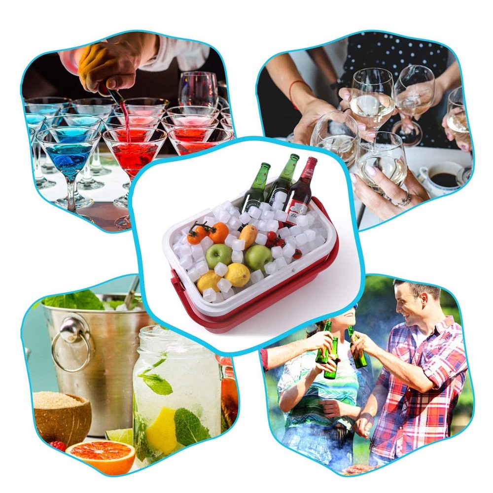 Reuable Ice Cube for Drinks - White Clear Plastic to 0.98”,
