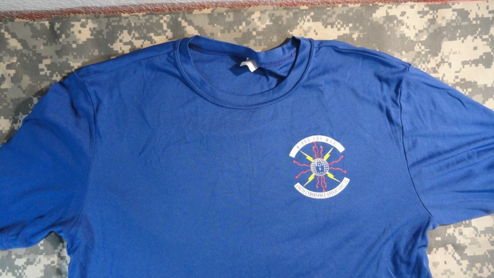 DISCONTINUED 690TH CYBERSPACE OPERATIONS SQUADRON BLUE UNIT SHIRT MEDIUM
