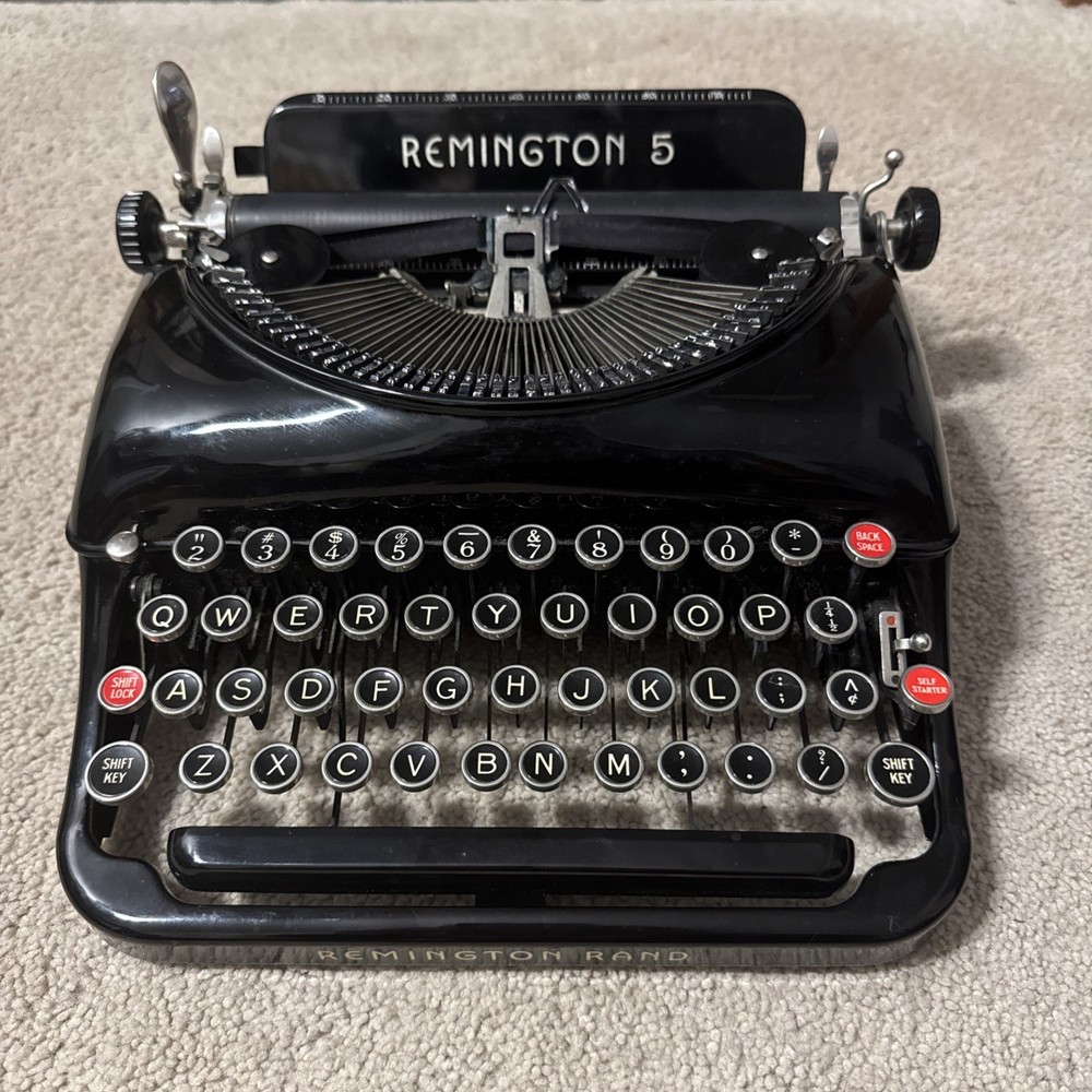 1938 REMINGTON RAND 5  Model 5 Portable Typewriter